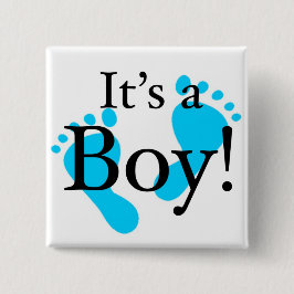 Het is een jongen - Baby, Newborn, feestvieren Vierkante Button 5,1 Cm