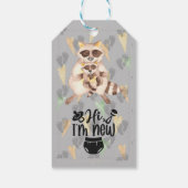 Het is een jongen! Baby Raccoon Gift Label Cadeaulabel (Achterkant)