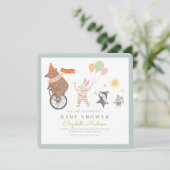 Het is een jongen Baby shower Animal Band Kaart (Staand voorkant)