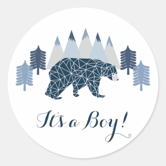 Het is een jongen! baby shower baby ronde sticker (Voorkant)
