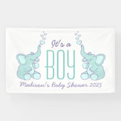 Het is een jongen baby shower bewegwijzering banne spandoek (Horizontaal)