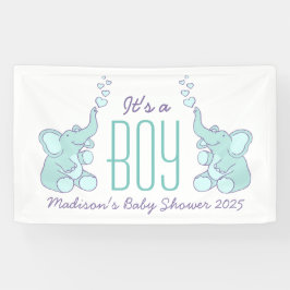 Het is een jongen baby shower bewegwijzering banne spandoek