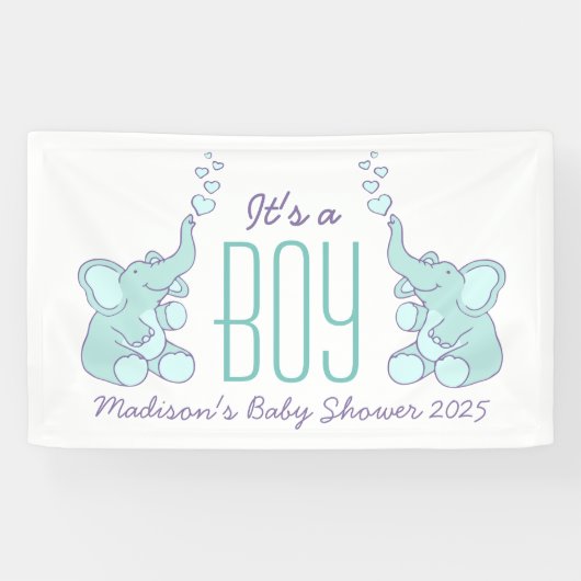Het is een jongen baby shower bewegwijzering banne spandoek (Horizontaal)