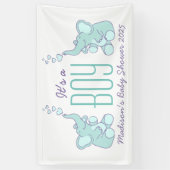 Het is een jongen baby shower bewegwijzering banne spandoek (Verticaal)