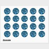 Het is een jongen! Baby shower Blauw Modern. Serve Ronde Sticker (Vel)