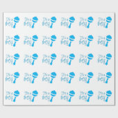 Het is een jongen baby shower blauwe 1 verjaardag cadeaupapier (Vlak)