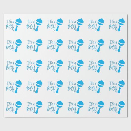 Het is een jongen baby shower blauwe 1 verjaardag cadeaupapier (Vlak)