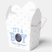 Het is een jongen! Baby shower Blauwe Bowling Ball Bedankdoosjes (Geopend)