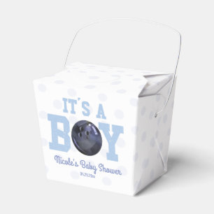 Het is een jongen! Baby shower Blauwe Bowling Ball Bedankdoosjes