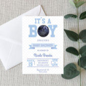 Het is een jongen! Baby shower Blauwe Bowling Ball Kaart