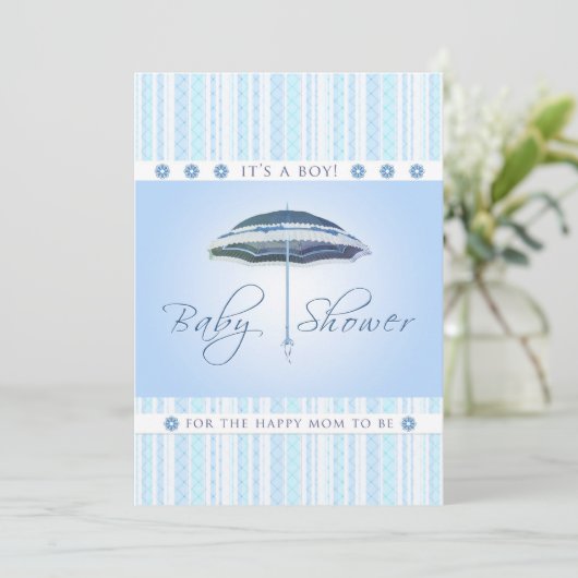 Het is een jongen - Baby shower - Blauwe hond Kaart (Staand voorkant)