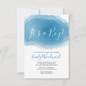 Het is een jongen! Baby shower Blauwe Waterverf Ab Kaart (Voorkant)