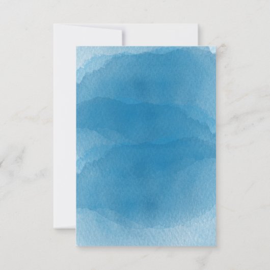 Het is een jongen! Baby shower Blauwe Waterverf Ab Kaart (Achterkant)