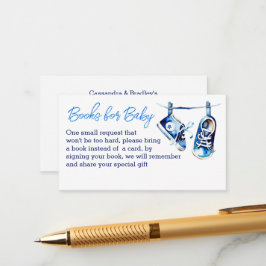 Het is een jongen baby shower boeken voor baby informatiekaartje