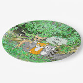 Het is een jongen! Baby shower bosdieren Papieren Bordje (Gekanteld)