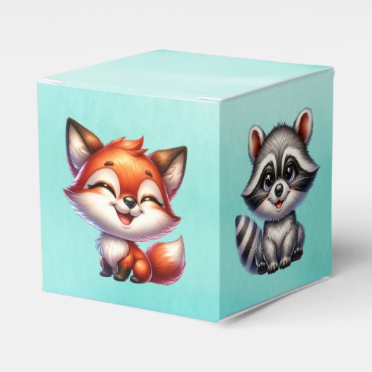 Het is een jongen | Baby shower Bosland Creatures Bedankdoosjes (Voorkant Zijde)