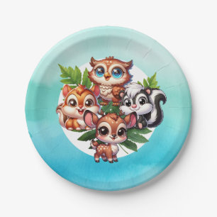 Het is een jongen Baby shower Bosland Creatures Papieren Bordje