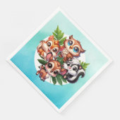 Het is een jongen | Baby shower Bosland Creatures Servet (Hoek)