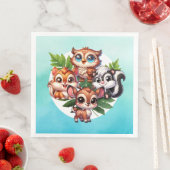 Het is een jongen | Baby shower Bosland Creatures Servet (Insitu)