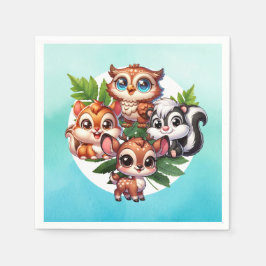 Het is een jongen | Baby shower Bosland Creatures Servet