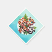 Het is een jongen | Baby shower Bosland Creatures Servet (Hoek)