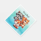 Het is een jongen | Baby shower Bosland Creatures Servet (Hoek)
