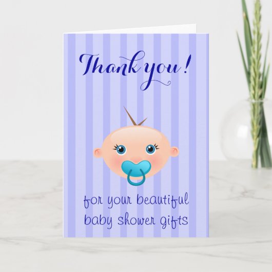 Het is een jongen - Baby shower Dank je wel Bedankkaart (Voorkant)