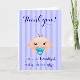 Het is een jongen - Baby shower Dank je wel Bedankkaart