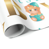 Het is een jongen baby shower Dinosaur Cadeaupapier (Rol Hoek)