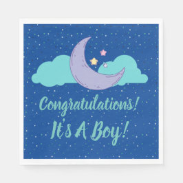 Het is een jongen! Baby shower gefeliciteerd serve Servet