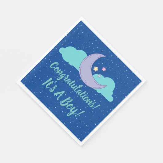 Het is een jongen! Baby shower gefeliciteerd serve Servet (Hoek)