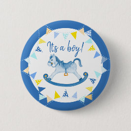 Het is een jongen baby shower geslacht die een hob ronde button 5,7 cm