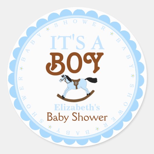 Het is een jongen-Baby shower gunst Ronde Sticker (Voorkant)
