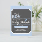Het is een jongen | Baby Shower Kaart (Staand voorkant)