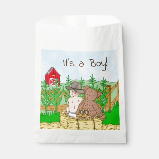 Het is een jongen | BABY SHOWER | Lil Cowboy Teddy Bedankzakje (Voorkant)