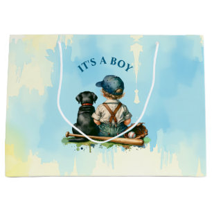 Het is een jongen   Baby shower met honkbalthema Groot Cadeauzakje