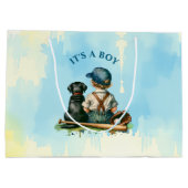 Het is een jongen | Baby shower met honkbalthema Groot Cadeauzakje (Achterkant)