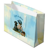 Het is een jongen | Baby shower met honkbalthema Groot Cadeauzakje (Voorkant Gekanteld)