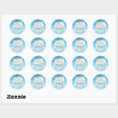 Het is een jongen, baby shower of geboorteaankondi ronde sticker (Vel)