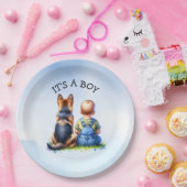 Het is een jongen! | BABY SHOWER Papieren Bordje (Feest)