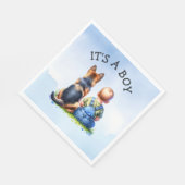 Het is een jongen! | BABY SHOWER Servet (Hoek)