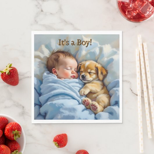 Het is een jongen | Baby Shower Servet (Insitu)