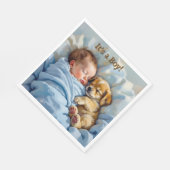 Het is een jongen | Baby Shower Servet (Hoek)