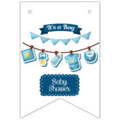 Het is een jongen baby shower slinger vlaggenlijn vlaggetjes (Eerste vlag)
