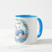Het is een Jongen Baby Shower Sticker Mok (Voorkant rechts)