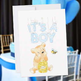 Het is een jongen Baby shower Teddy Bear Honey Bee