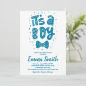 Het is een jongen baby shower uitnodiging (Staand voorkant)