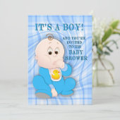 Het is een jongen - Baby shower uitnodiging (Staand voorkant)