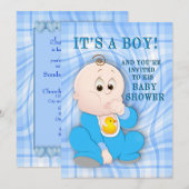 Het is een jongen - Baby shower uitnodiging (Voorkant / Achterkant)
