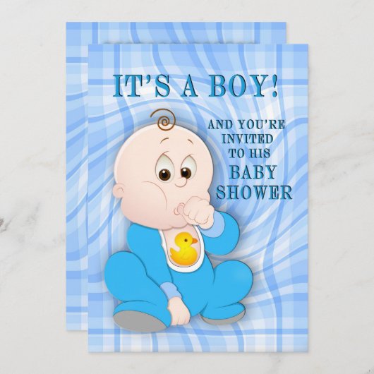 Het is een jongen - Baby shower uitnodiging (Voorkant / Achterkant)